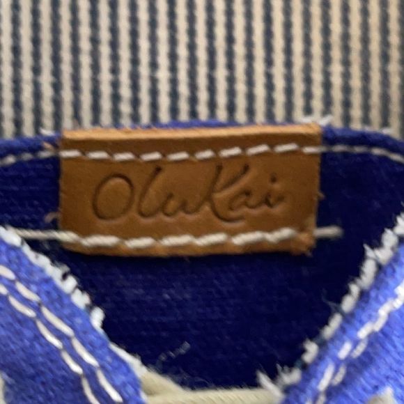 Olukai Helbuna Distressed Blue Canvas Loafers sneakers SIZE 9 - Picture 7 of 10